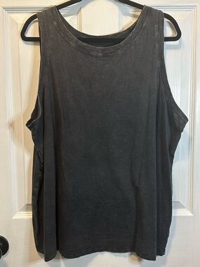 Time and Tru Charcoal Gray Washed Black Sleeveless Tee Women’s Plus Size XXL